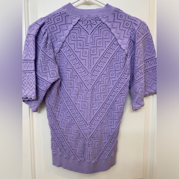 WHBM Lace Stitch Bell Sleeve Sweater - Picture 4 of 9